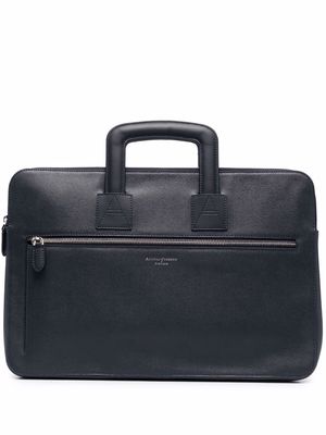 Aspinal Of London Connaught leather document briefcase - Blue
