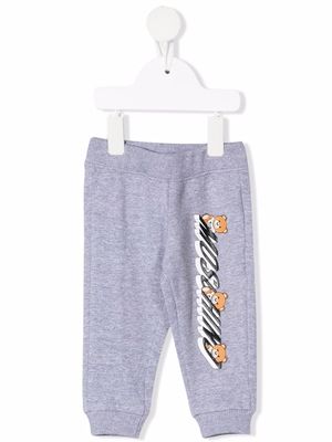 Moschino Kids logo-print cotton track pants - Grey