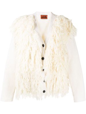colville fringe wool cardigan - White