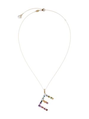 Dolce & Gabbana 18kt yellow gold initial E gemstone necklace