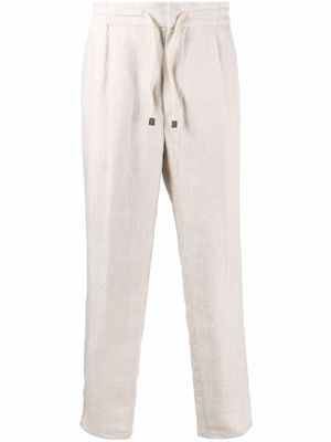 Brunello Cucinelli straight-leg linen trousers - Neutrals