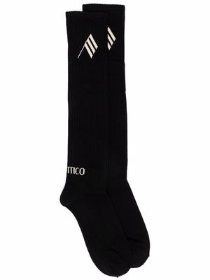 The Attico logo-print socks - Black