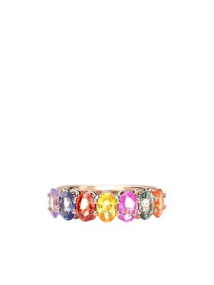 Pragnell 18kt rose gold sapphire Rainbow Fancy cocktail ring