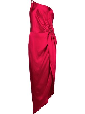 Michelle Mason twist-knot silk dress - Red