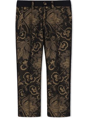 Dolce & Gabbana Kids jacquard trousers - Black