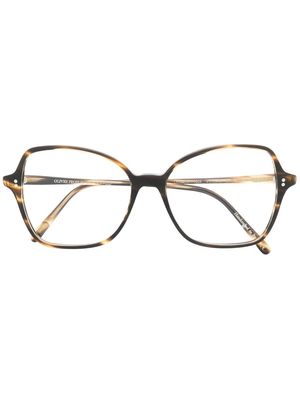 Oliver Peoples tortoiseshell-print oversize-frame glasses - Brown