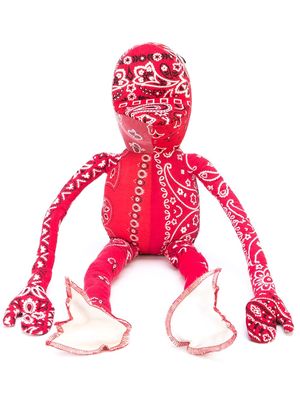 Readymade bandana print Kermit toy - Red