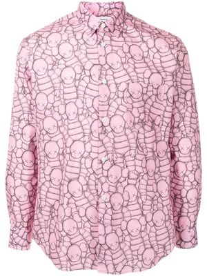 Comme Des Garçons Shirt graphic-print cotton shirt - Pink
