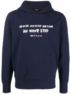 Kiton We Never Stop hoodie - Blue