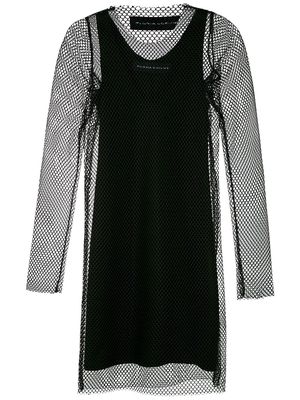 Gloria Coelho mesh layer short dress - Black