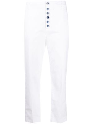 DONDUP button-down straight-leg trousers - White