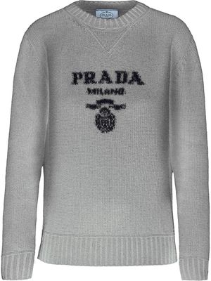 Prada intarsia-knit logo jumper - Grey