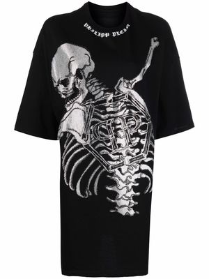 Philipp Plein Skeleton print T-shirt dress - Black