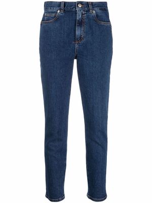 Alexander McQueen slim-fit straight cropped jeans - Blue