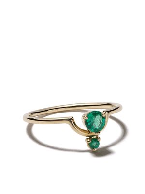 WWAKE 14kt gold Nestled emeralds ring