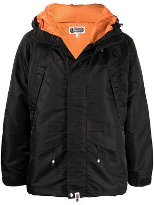 A BATHING APE® logo-embroidered hooded jacket - Black