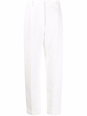 Brunello Cucinelli linen-cotton tapered trousers - White