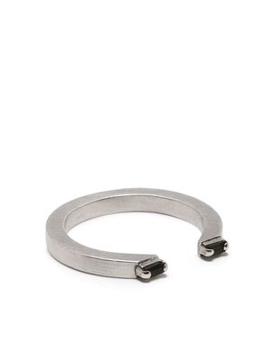 Hsu Jewellery Unfinishing Line Double Tourmaline open ring - Silver