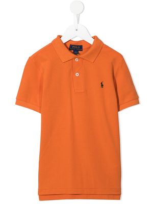 Ralph Lauren Kids logo-embroidered cotton polo shirt - Orange