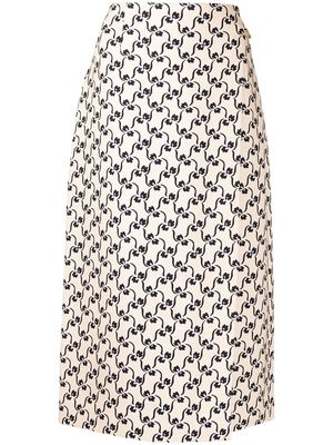 Tory Burch patterned maxi skirt - Neutrals