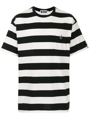 A BATHING APE® stripe-pattern cotton T-shirt - White