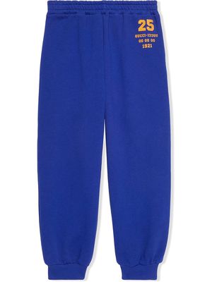 Gucci Kids 1921 logo track trousers - Blue