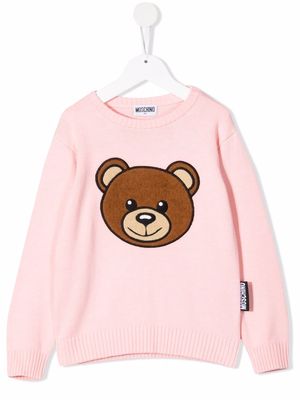 Moschino Kids Teddy Bear crewneck jumper - Pink