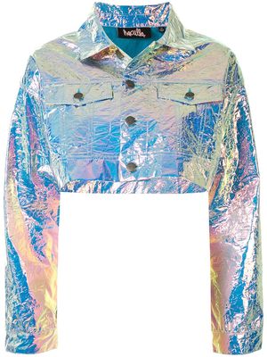 Haculla cropped metallic-effect jacket