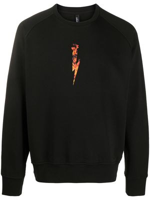 Neil Barrett flames logo print sweatshirt - Black