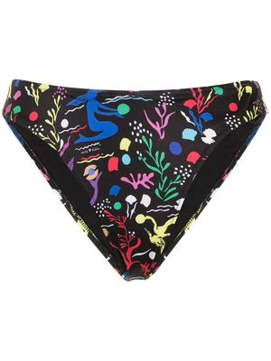Rixo Alice sea life-print bikini bottoms - Multicolour