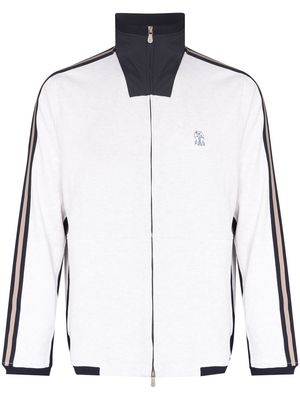 Brunello Cucinelli side-stripe track jacket - Neutrals