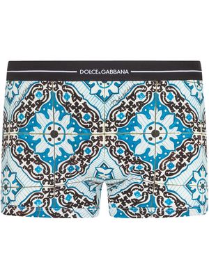 Dolce & Gabbana Maiolica-print cotton boxers - Blue