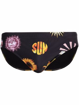 Moschino sun-print swim trunks - Black