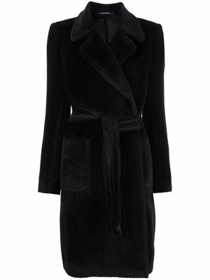 Tagliatore belted double-breasted coat - Black