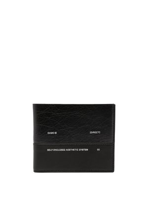 OAMC logo-print leather cardholder - Black