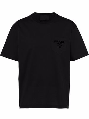 Prada chenille-logo T-shirt - Black