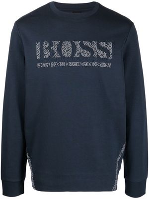 BOSS logo-print jumper - Blue