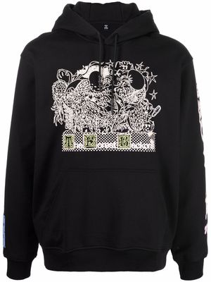 MCQ graphic-print long-sleeve hoodie - Black