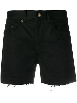 Saint Laurent distressed denim shorts - Black