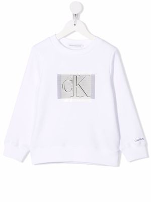 Calvin Klein Kids logo-print crew-neck sweatshirt - White