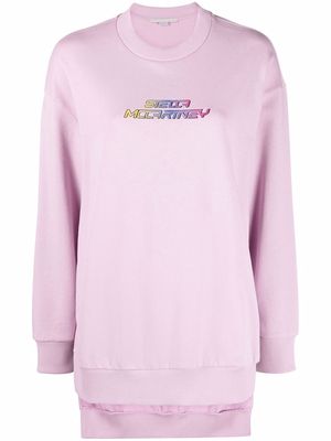 Stella McCartney logo-print side slit sweatshirt - Pink