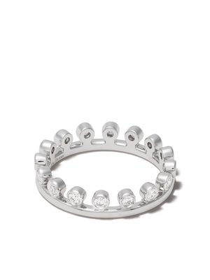 De Beers Jewellers 18kt white gold Dewdrop diamond one line band
