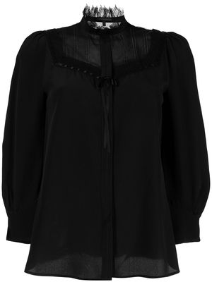 SHIATZY CHEN lace collar silk blouse - Black