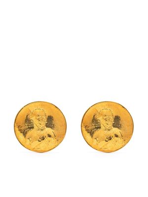 Natia X Lako Medallion gold-plated earrings