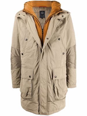 Fay padded-layered parka coat - Neutrals