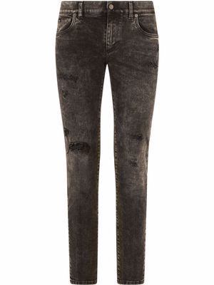Dolce & Gabbana distressed-effect slim-cut jeans - Grey