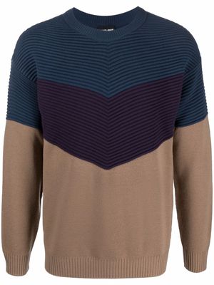 Giorgio Armani colour-block wool jumper - Neutrals