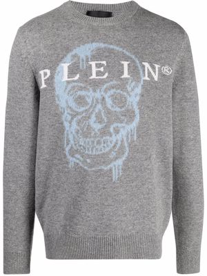 Philipp Plein skull intarsia-knit jumper - Grey