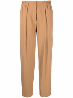 Kenzo inverted pleat chinos - Brown