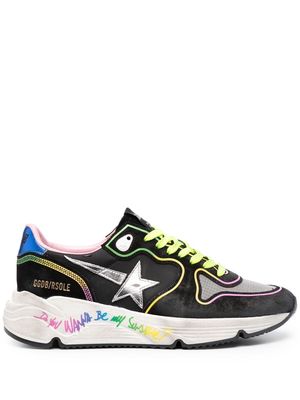 Golden Goose logo-patch lace-up sneakers - Black